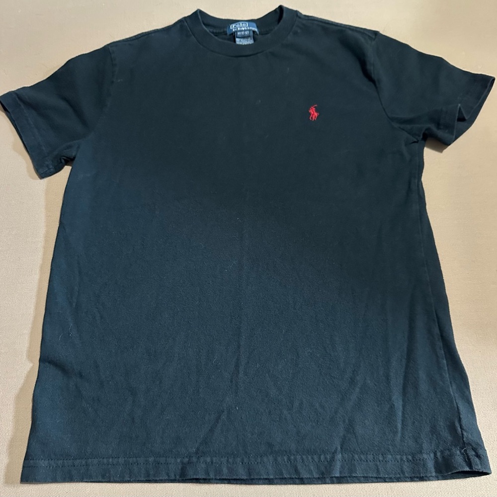 Polo by Ralph Lauren Boy’s Black Tee with Red Logo Size M (10-12)
